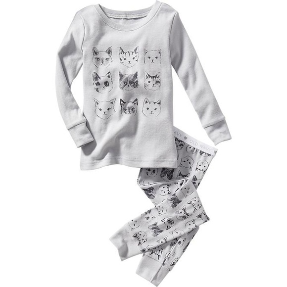 Old Navy Other - 5T NWT Old Navy pajamas gray KITTIES cats